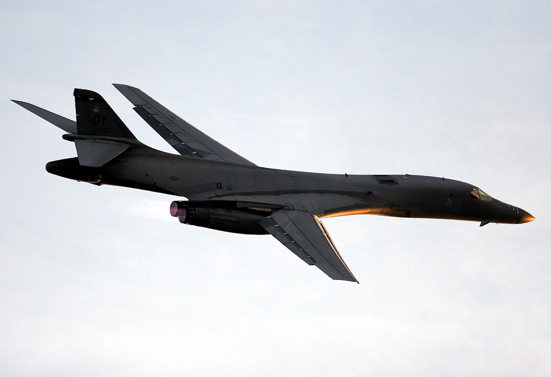 The B-1B crashes, and the crew abandons it