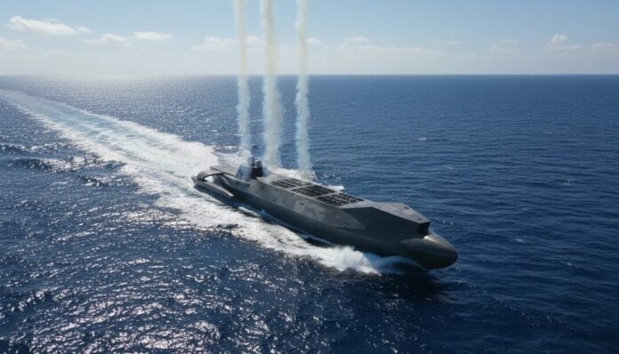 China semi submergible missile ship