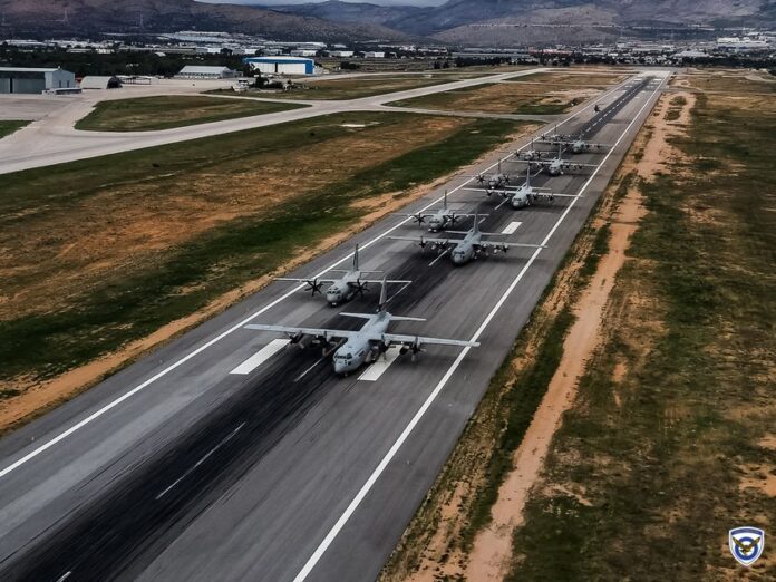 hellenic air force - ekdilosi elefsina - eorti pa 2025 - c-130 - c-27 - super puma 2