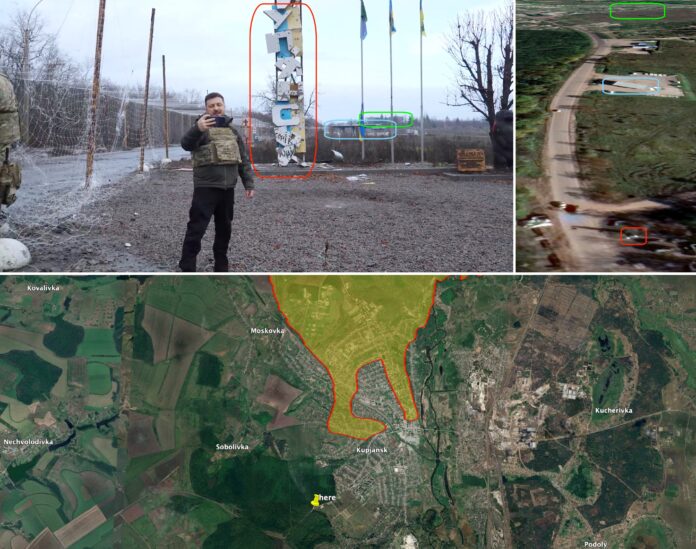 Zelenskii 2 km from russian lines