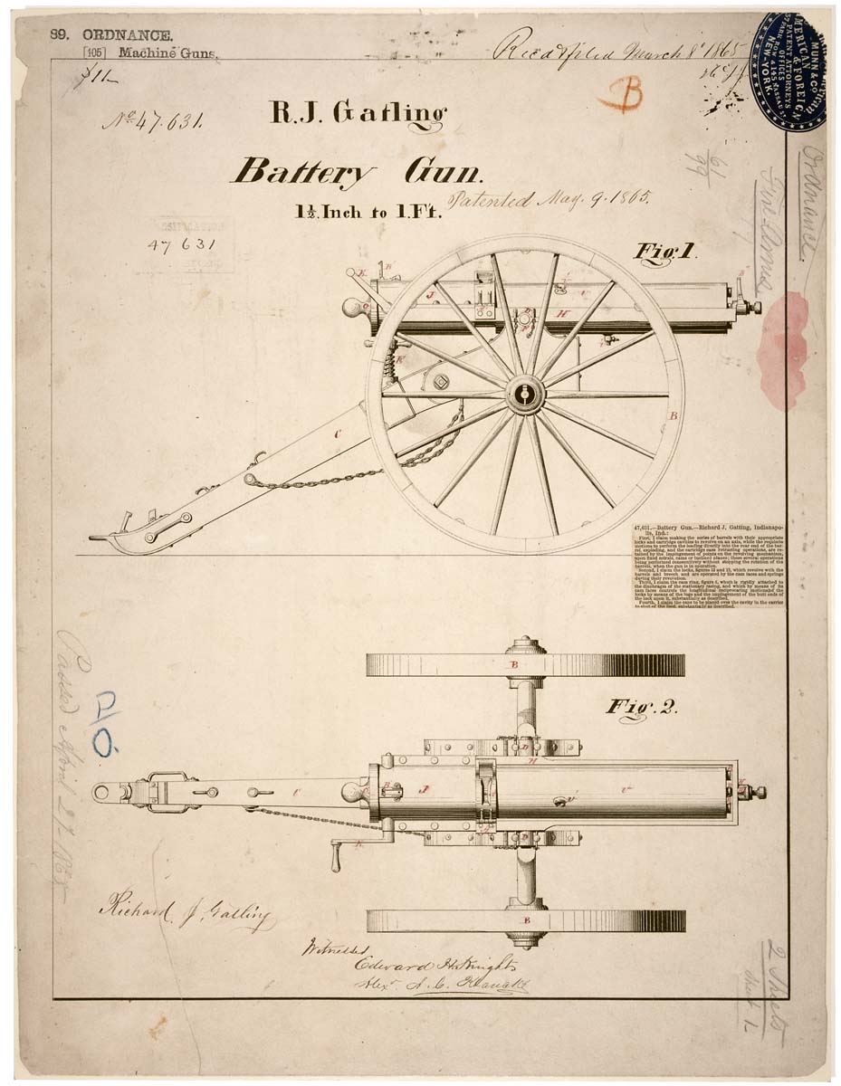 &Sigma;&chi;έ&delta;&iota;&omicron; &tau;&eta;&sigmaf; &epsilon;&upsilon;&rho;&epsilon;&sigma;&iota;&tau;&epsilon;&chi;&nu;ί&alpha;&sigmaf; &tau;&omicron;&upsilon; Richard Gatling &alpha;&pi;ό &tau;&omicron; 1865