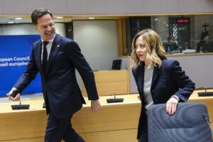 Η Ιταλίδα πρωθυπουργός Τζόρτζια Μελόνι στο Ευρωπαϊκό Συμβούλιο