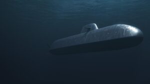 Καλλιτεχνική απεικόνιση του γερμανονορβηγικού υποβρυχίου 212 ΣΙ-ΝΤΙ κάτω από την επιφάνεια της θάλασσας