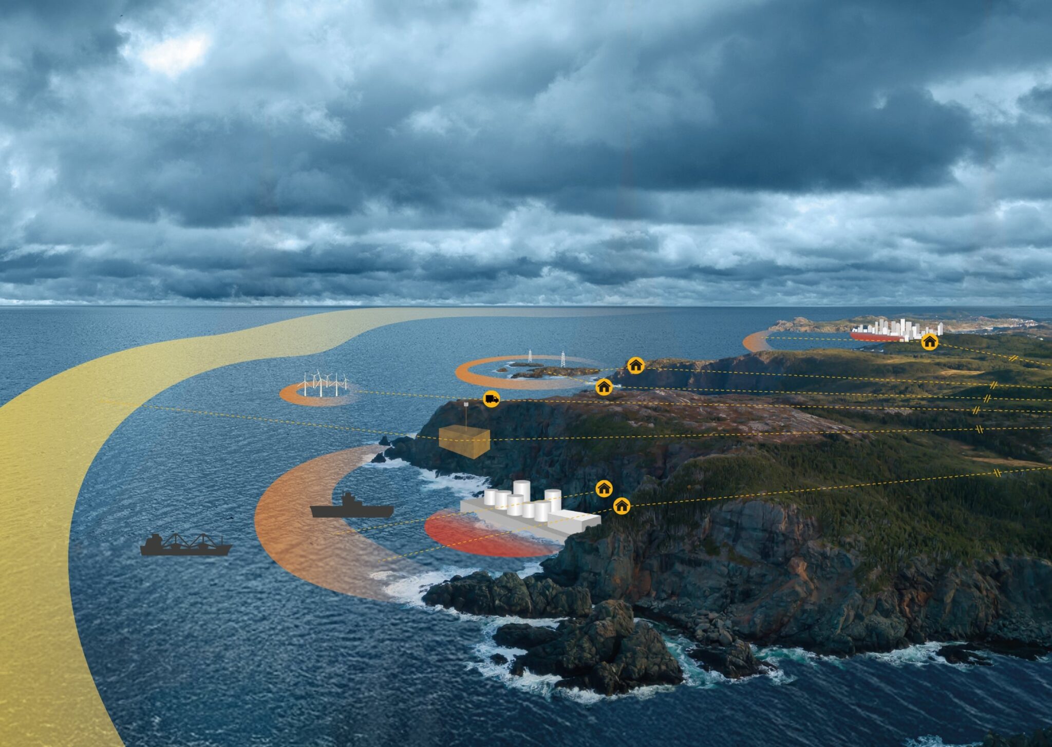 Επίσημη απεικόνιση του συστήματος Ocean Barrier