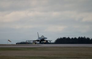 Βρετανικό Typhoon FGR4 στον διάδρομο της RAF Lossiemouth